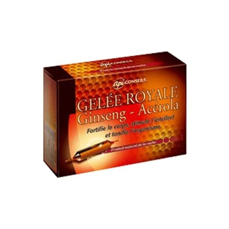 API CONSEILS GELEE ROYALE GINSENG-ACEROLA 20 AMPOULES