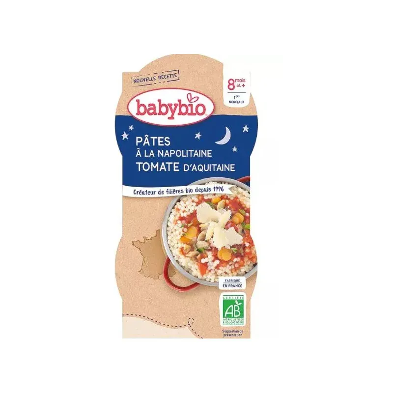 BABYBIO BOL BONNE NUIT PATES NAPOLITAINES 2x200G