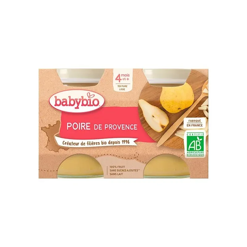 Babybio Petit pot poire de Provence 2 x 130 g