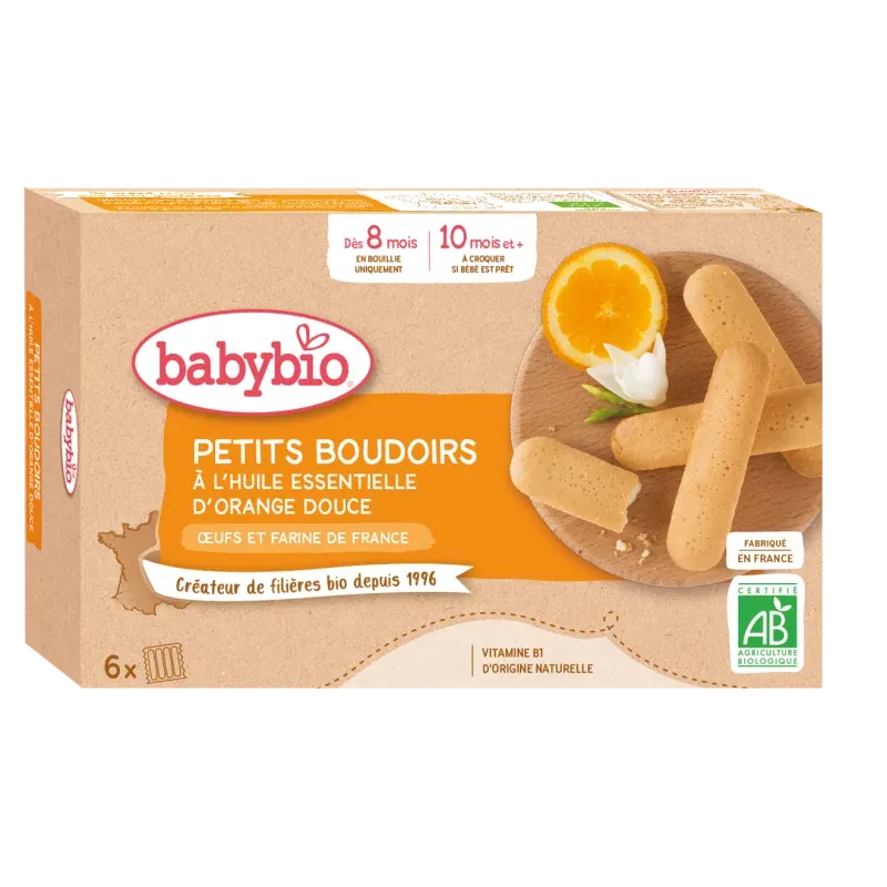 Babybio Petits Boudoirs à l’Huile Essentielle d’Orange Douce x6