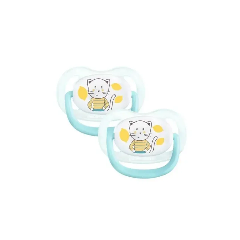 BÉBÉ CONFORT SUCETTES PHYSIO AIR CONF - 6/18 M - THE GARDENER BLEU ET JAUNE SIL X2 - 6877