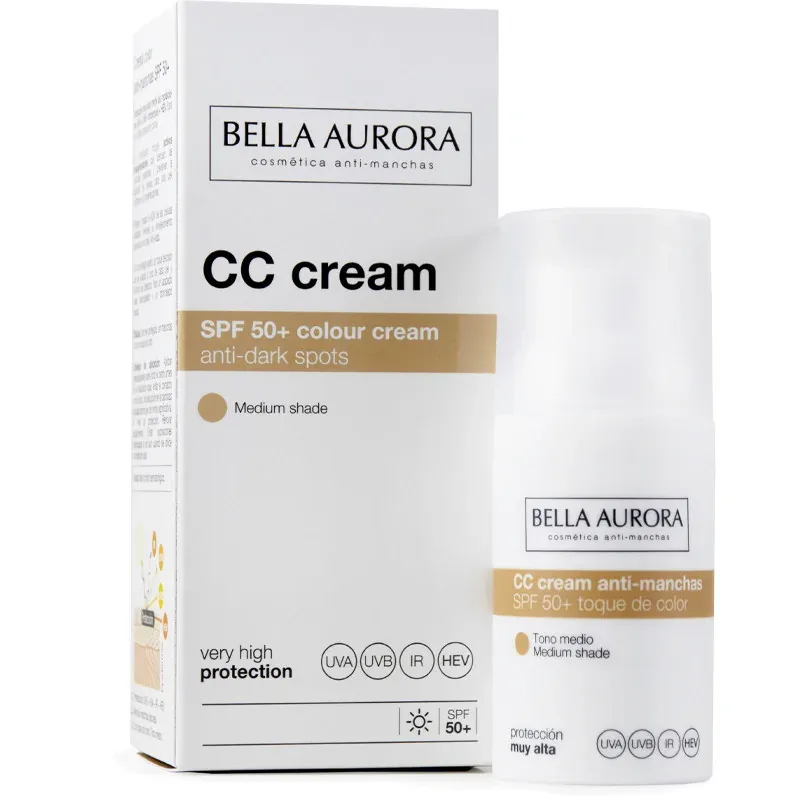 Bella Aurora CC crème anti-taches SPF50 Teinte Médium 30ml               