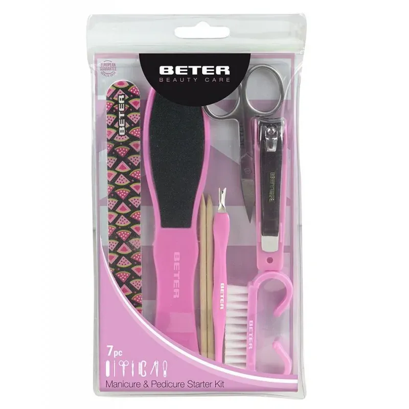 BETER ETUI DE MANUCURE ET PÉDICURE ROSE OU VERT 11001                  