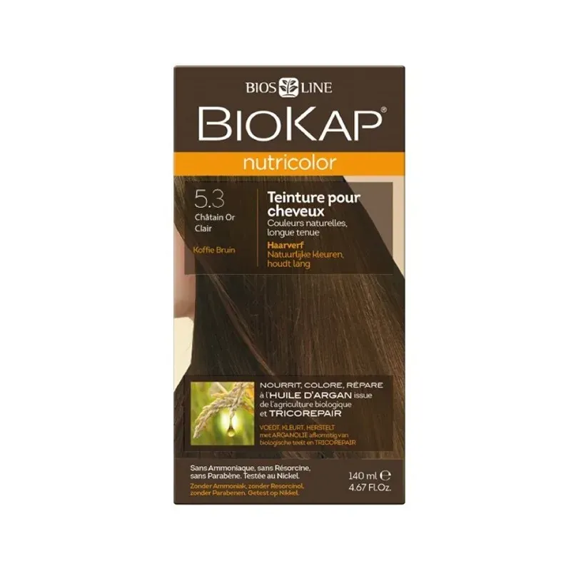 BIOKAP NUTRICOLOR TEINTURE POUR CHEVEUX CHATAIN OR CLAIR 5.3