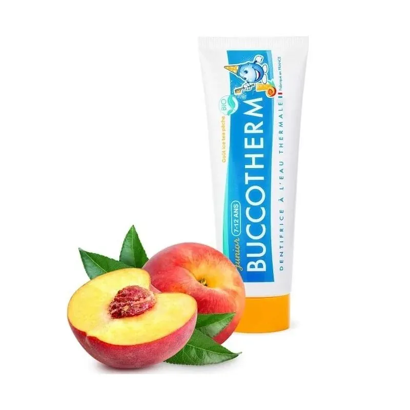 BUCCOTHERM Dentifrice Junior 7-12 ans Ice Tea Pêche certifié BIO 50ML