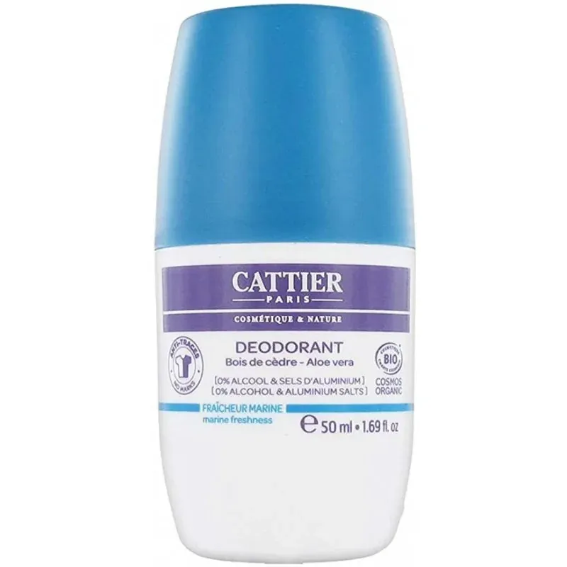 CATTIER Déodorant Aloe vera fraîcheur marine bio 50ml