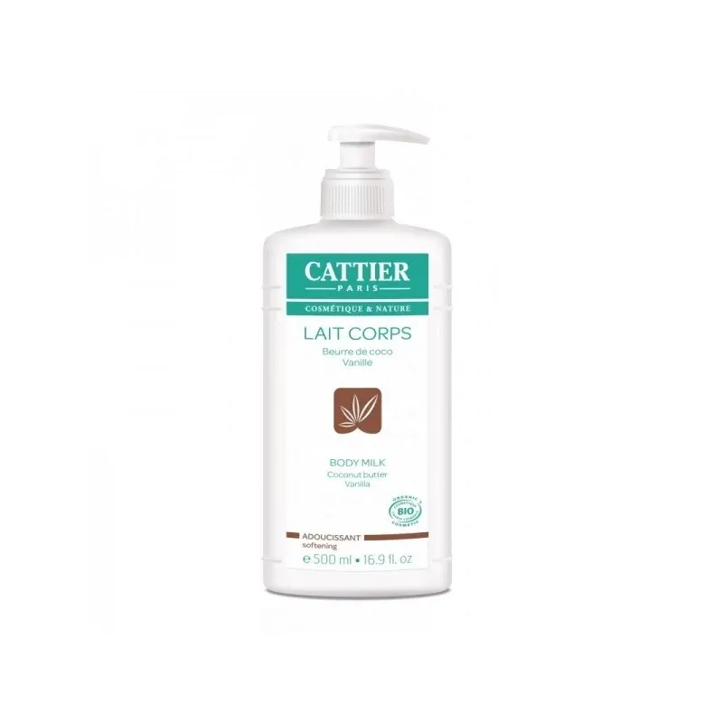 Cattier LAIT CORPS ADOUCISSANT VANILLE - EXTRAIT DE COCO - 500ml