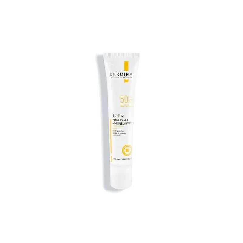DERMINA SUNLINA Ecran Minérale Unifiante Peau Sèche Spf50 40ml