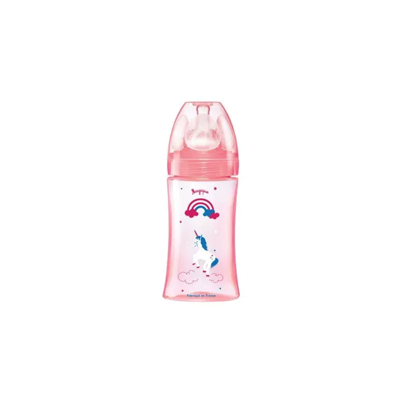 DODIE BIBERON INITIATION+ 270ML ROSE LICORNE 0-6 M TET RONDE 3 VIT D2
