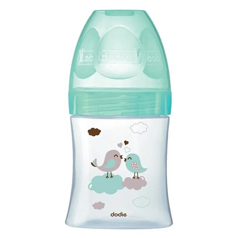 DODIE BIBERON INITIATION+ VERRE 150ML VERT OISEAUX 0-6 M TET RONDE 3 VIT D1