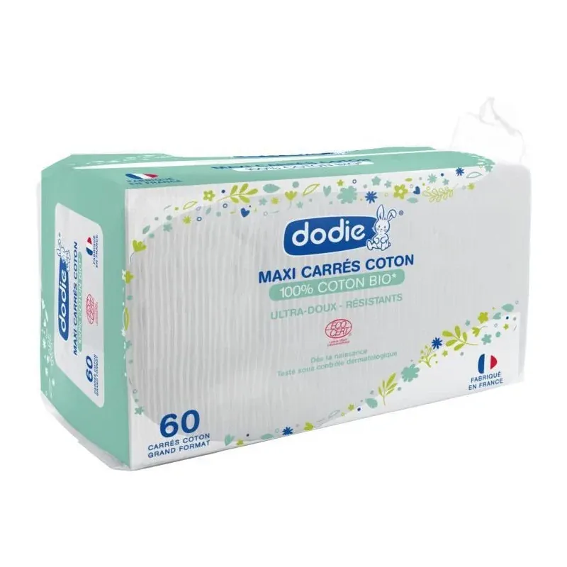 DODIE MAXI CARRÉS COTON 3EN1 SIEGE VISAGE MAINS 100% COTON X60U