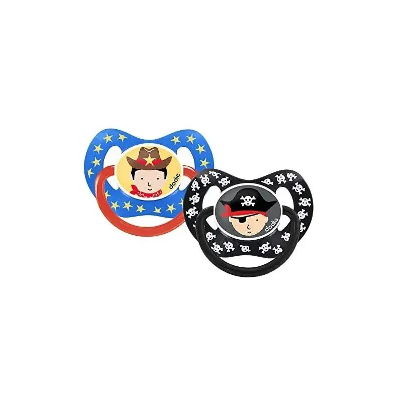 DODIE Sucette Physiologique +18 Silicone DUO 50 cowboy et pirate