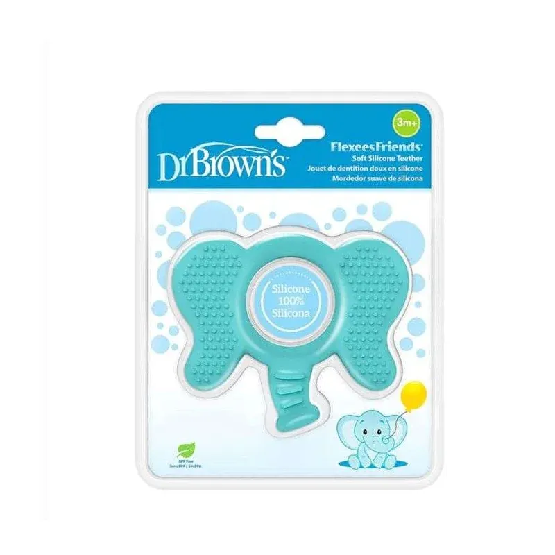 DR BROWNS ANNEAU DE DENTITION FLEXEES FRIENDS ELEPHANT BLEU 3 MOIS+