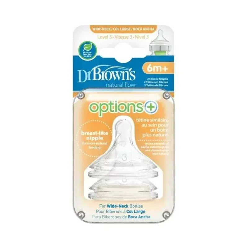 DR BROWNS OPTIONS+ TETINE COLE LARGE NIVEAU 3 PACK DE 2 6 MOIS +