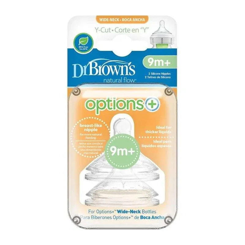 DR BROWNS OPTIONS+ TETINE COLE LARGE PACK DE 2 CORTE EN Y 9 MOIS +