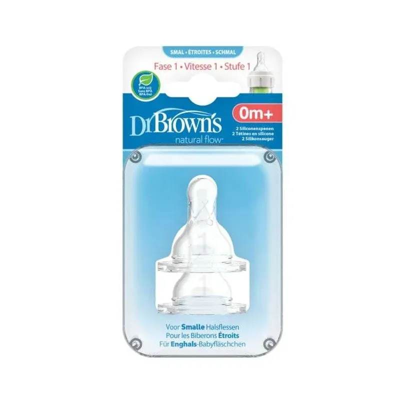 DR BROWNS TETINE COLE ETROIT NIVEAU 1 0MOIS+ PACK DE 2