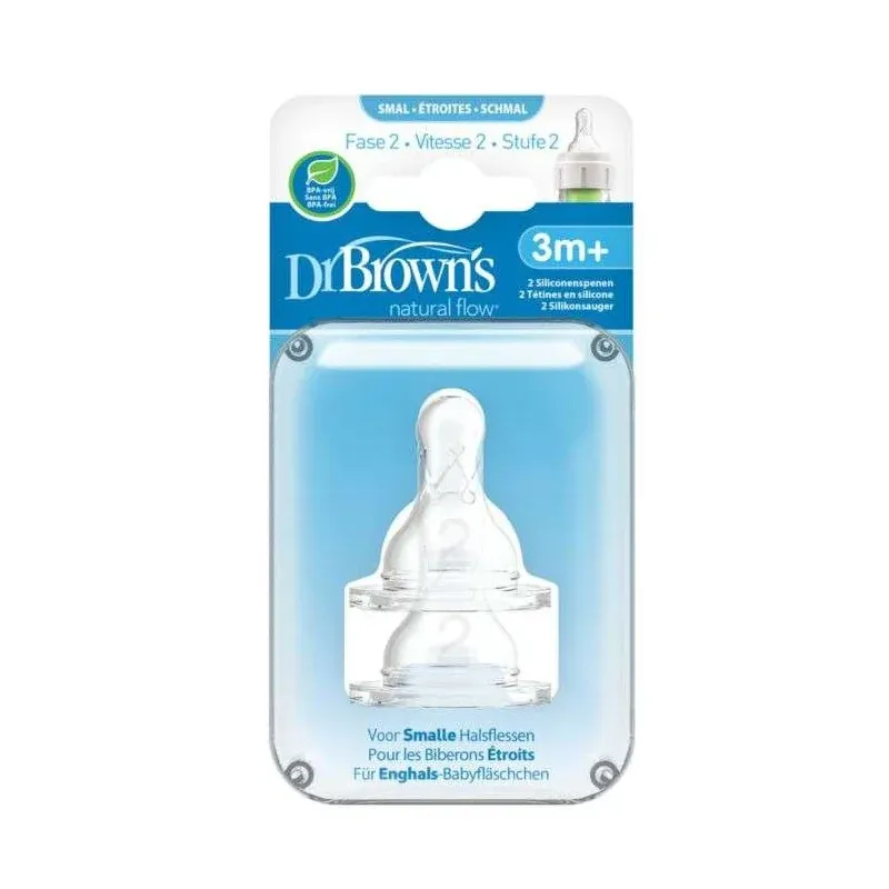 DR BROWNS TETINE COLE ETROIT NIVEAU 2 3MOIS+ PACK DE 2
