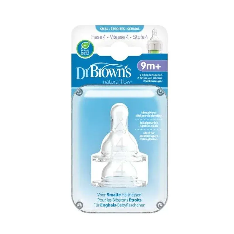 DR BROWNS TETINE COLE ETROIT NIVEAU 4 9MOIS+ PACK DE 2