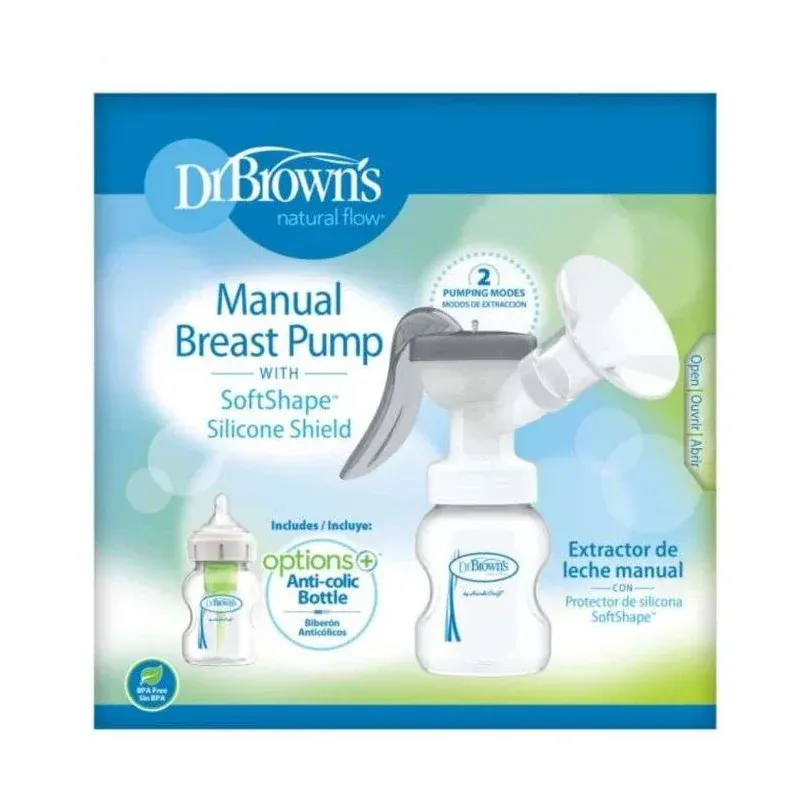DR BROWNS TIRE LAIT MANUEL AVEC TETERELLE EN SILICONE SOFTSHAPE