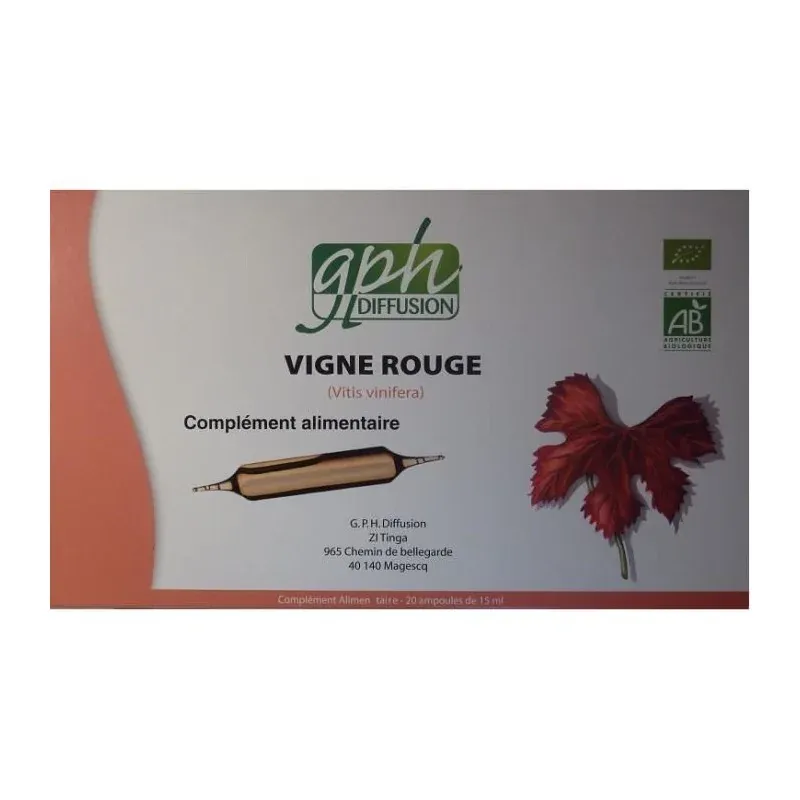 GPH DIFFUSION VIGNE ROUGE BIO 20 ampoules