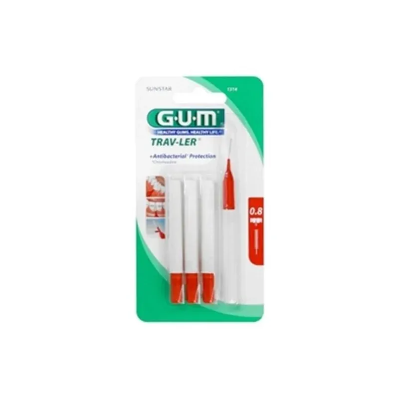 GUM TRAV-LER MANCHE PAR 4 UNITES AVEC BROSSETTE 0,8mm 1314