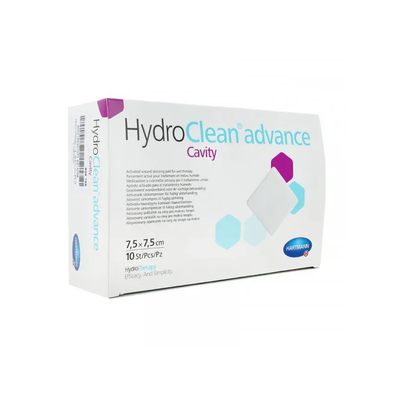 HARTMANN HYDROCLEAN CAVITÉ PANSEMENT IRRIGO- ABSORBANT 7.5*7.5CM X10U