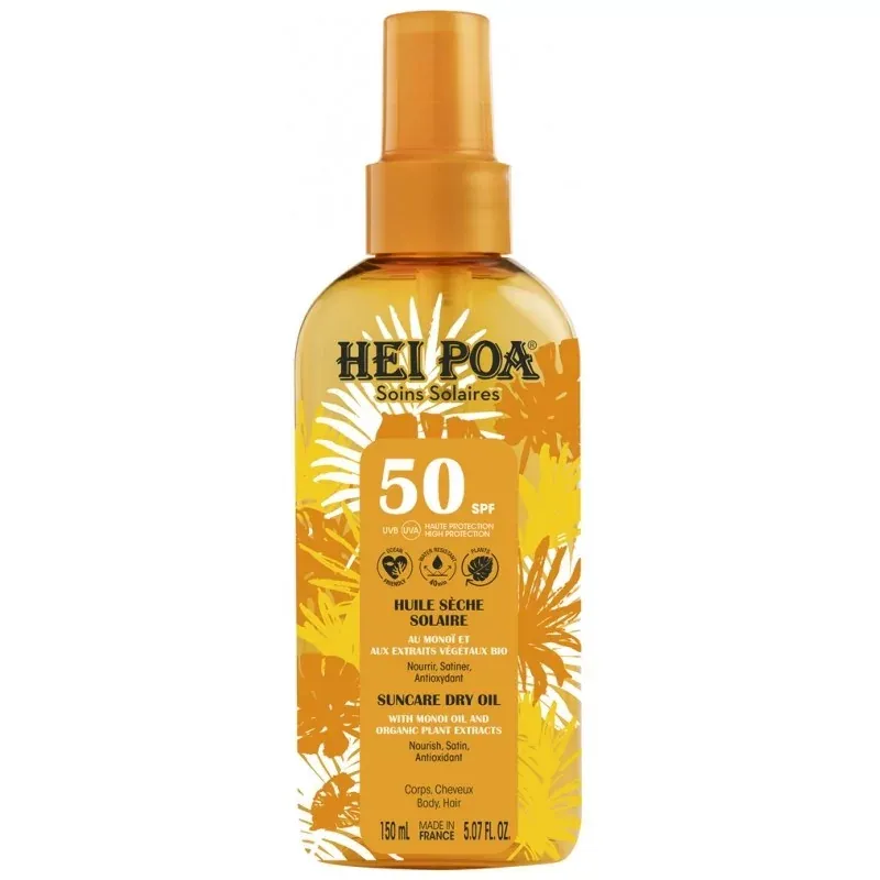 Hei poa huile solaire monoi hydratante spf 50 corps 150ml