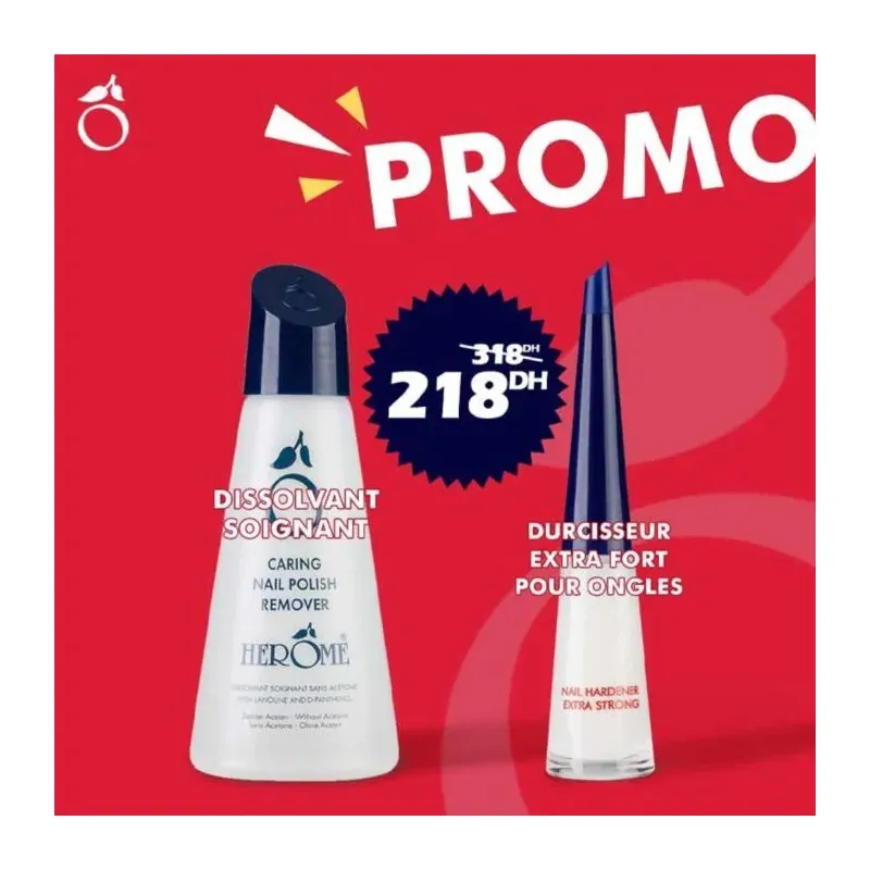 HEROME PACK DISSOLVANT SOIGNANT + DURCISSEUR EXTRA FORT POUR ONGLES