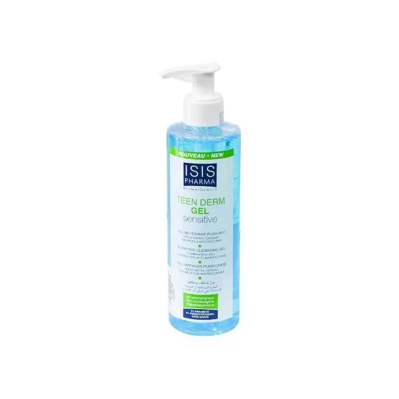 Isis pharma teen derm gel sensitive nettoyant purifiant 250 ml