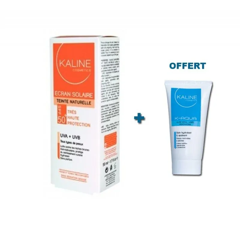 KALINE CREME SOLAIRE TEINTE NATURELLE SPF 50+ 50ML + soin hydratant