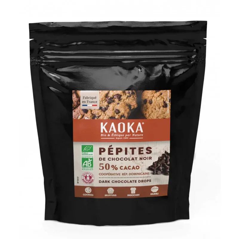 KAOKA PEPITES CHOCOLAT NOIR 50% CACAO SACHET 100G