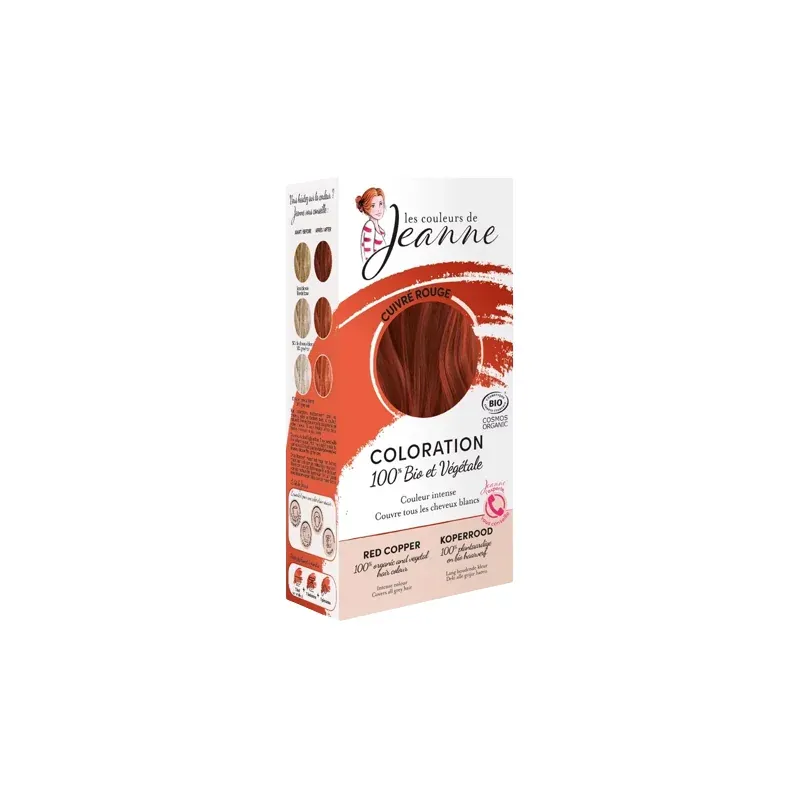 LES COULEURS DE JEANNE COLORATION CUIVRE ROUGE 100% VEGETALE2x50G