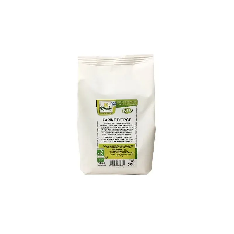MOULIN DES MOINES FARINE COMPLETE D'ORGE 500G