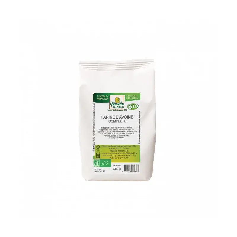 Moulin des Moines FARINE D'AVOINE COMPLETE 500 G