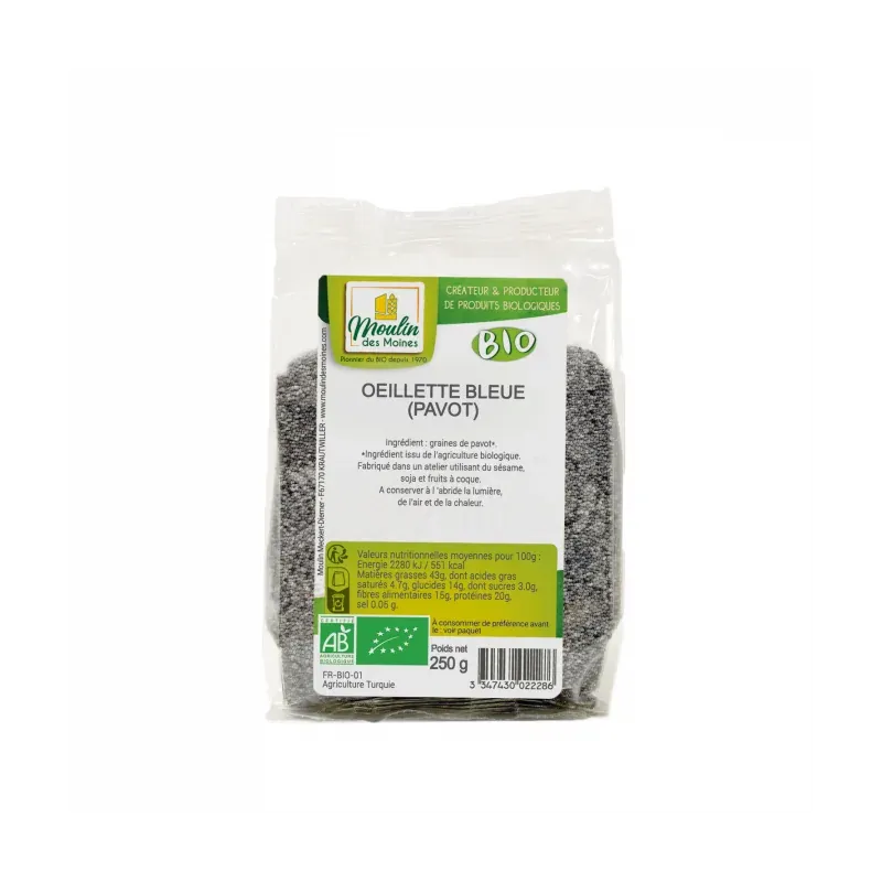 MOULIN DES MOINES GRAINES DE PAVOT 250G