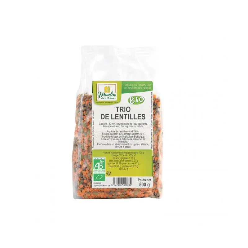 Moulin des Moines TRIO DE LENTILLES 500 G