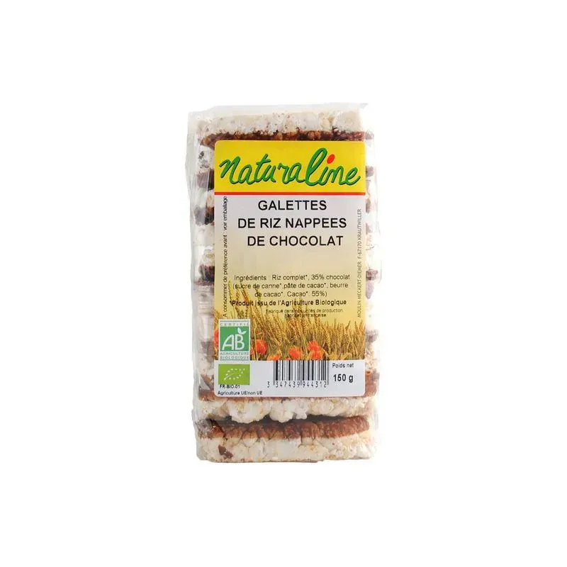 NATURALINE GALETTE DE RIZ NAPPEES AU CHOCOLAT 150G