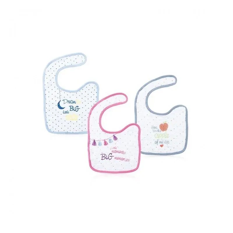 NUBY Bavoir 100% Coton ajustable - 0m + ID4428-LM