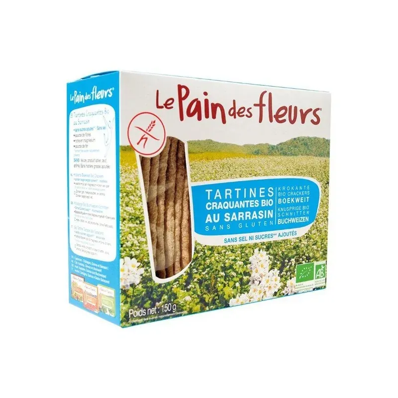 Le Pain des Fleurs Tartines Craquantes au Sarrasin sans Sel ni Sucres 150G