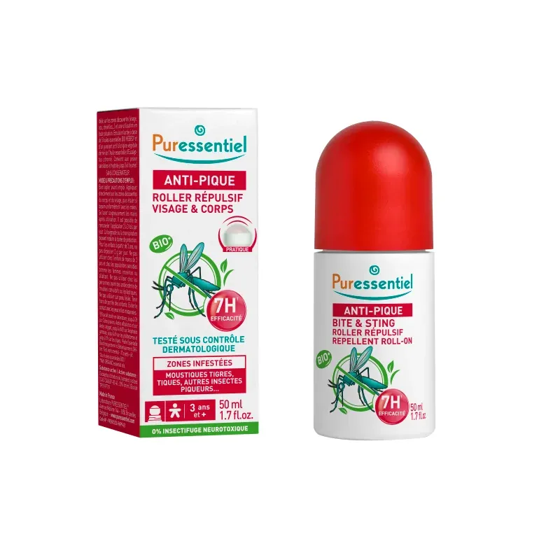 PURESSENTIEL ANTI-PIQUE ROLLER RÉPULSIF VISAGE ET CORPS 50ML