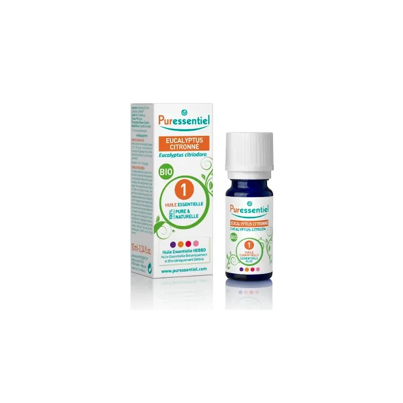 PURESSENTIEL HUILE ESSENTIELLE EUCALYPTUS CITRONNE BIO 10ML