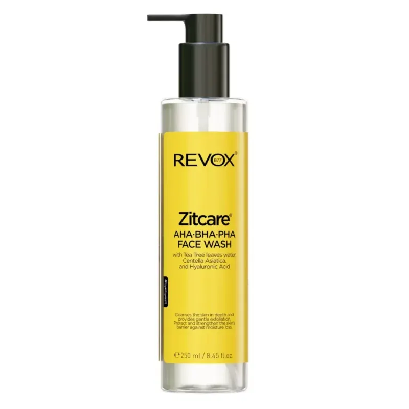 REVOX ZITCARE AHA.BHA.PHA. FACE WASH, 250ml                                         