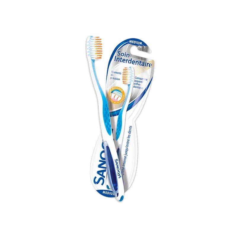 SANOGYL BROSSE À DENTS INTERDENTAIRE MEDIUM ROSE, BLEU, VERT
