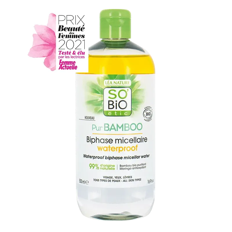 SO BIO BIPHASE MICELLAIRE WATERPROOF BAMBOO 500 ML