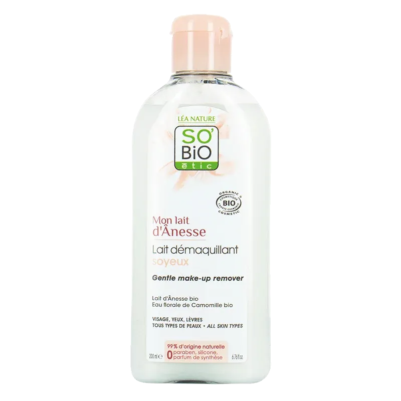 SO BIO LAIT DÉMAQUILLANT SOYEUX 200ml au lait d'anesse