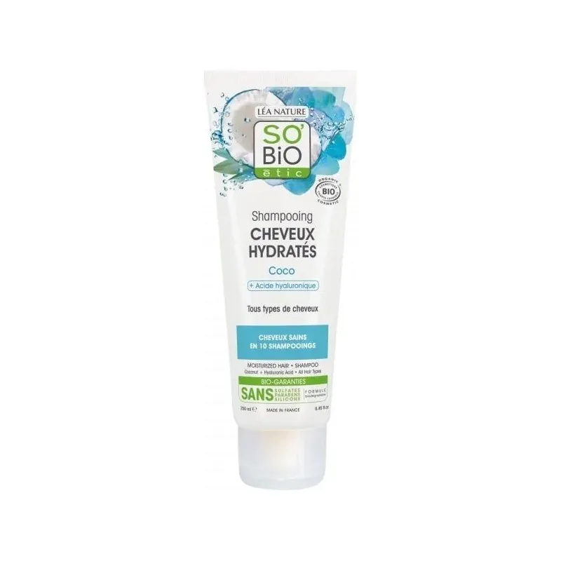 So Bio Shampooing Cheveux Hydratés Coco et Acide Hyaluronique 250ml
