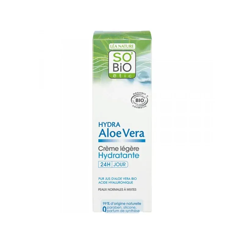 SO’BIO CREME LEGERE HYDRATANTE 24H, PEAUX NORMALES A MIXTES 50ML