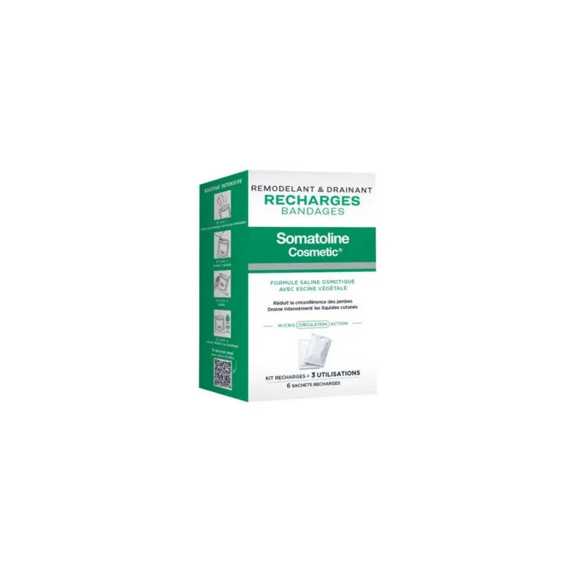 SOMATOLINE RECHARGES BANDAGES REMODELANT DRAINANT X6 SACHET