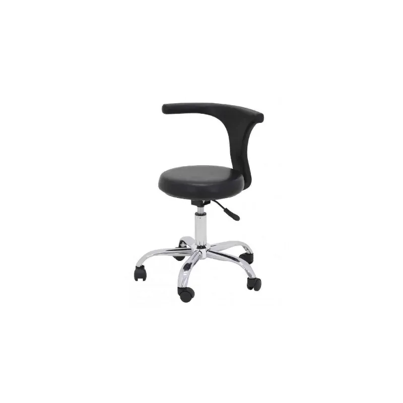 Tabouret pneumatique avec dossier et repose pied INOX L8073