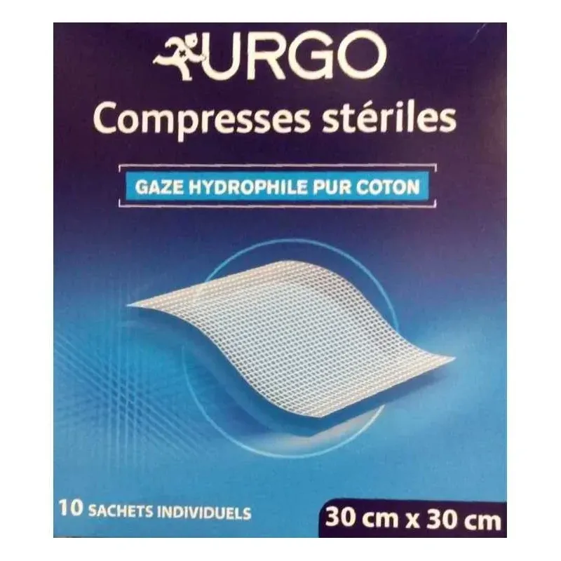 URGO COMPRESSES DE GAZE STÉRILES 30x30cm